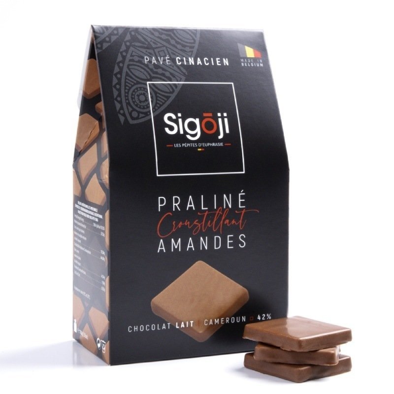 Crunchy almond praline, milk chocolate