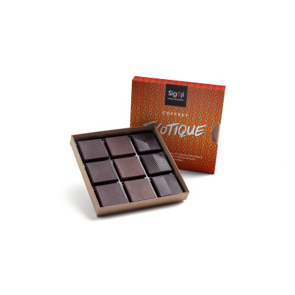 Coffret de 9 chocolats exotique