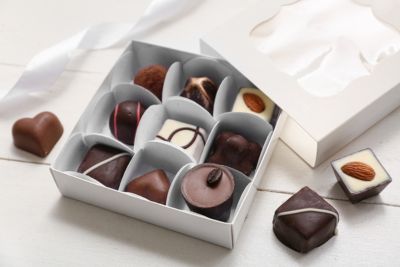 Coffret cadeau de chocolat belge pour les fêtes de fin d'année.