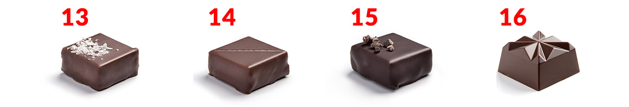 Le coffret Gastronome de Sigoji est composé de 68 chocolats et ganaches de 18 saveurs différentes