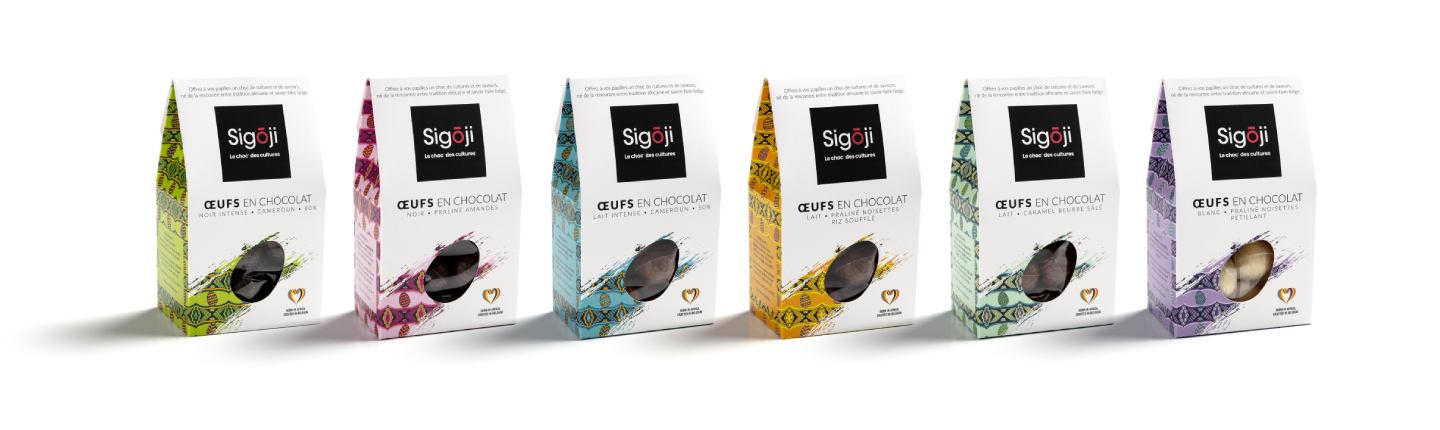 Six variétés d'œufs de Pâques en chocolat