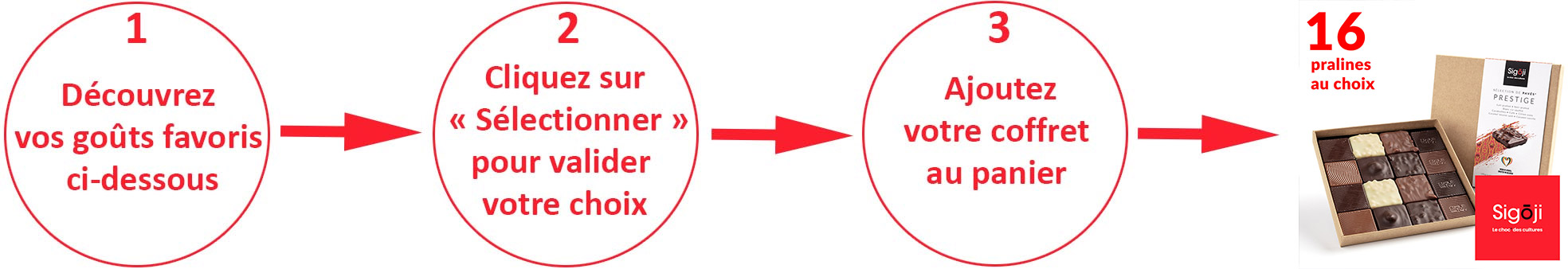 Accompagnement sur mesure de 16 chocolats - Mode d'emploi