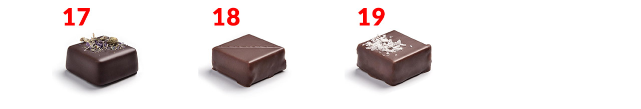 The Sigoji Allure box is made up of 25 chocolates and ganaches in 19 different flavors