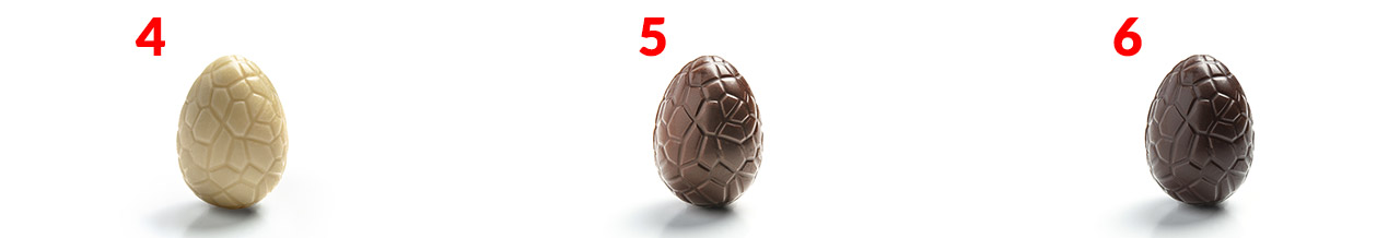 Zoom sur les chocolats du coffret de Pâques Sigoji